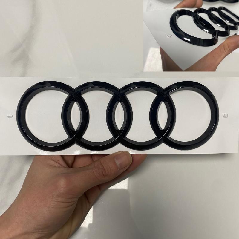AUDI A7 4 Ring Logo ABS Black 2012-2024 Car Hood Front Grill Rear Trunk Emblem Badge Sticker Quattro Sline A7 Accessory refit