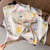 Silk scarf 71 * 71 imitation silk square scarf Korean atmosphere neck silk scarf flower pattern flower polka dot scarf