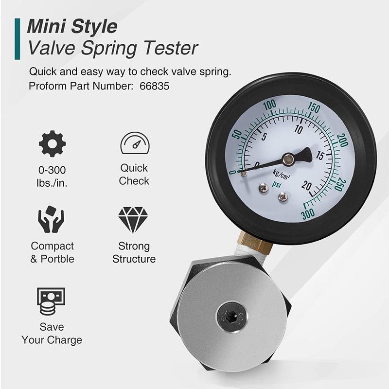 66835 Valve Spring Tester Use In Vise/Arbor Press, Valve Spring Pressure Rating Checker Gauge Tool, 0-300 Lb Range