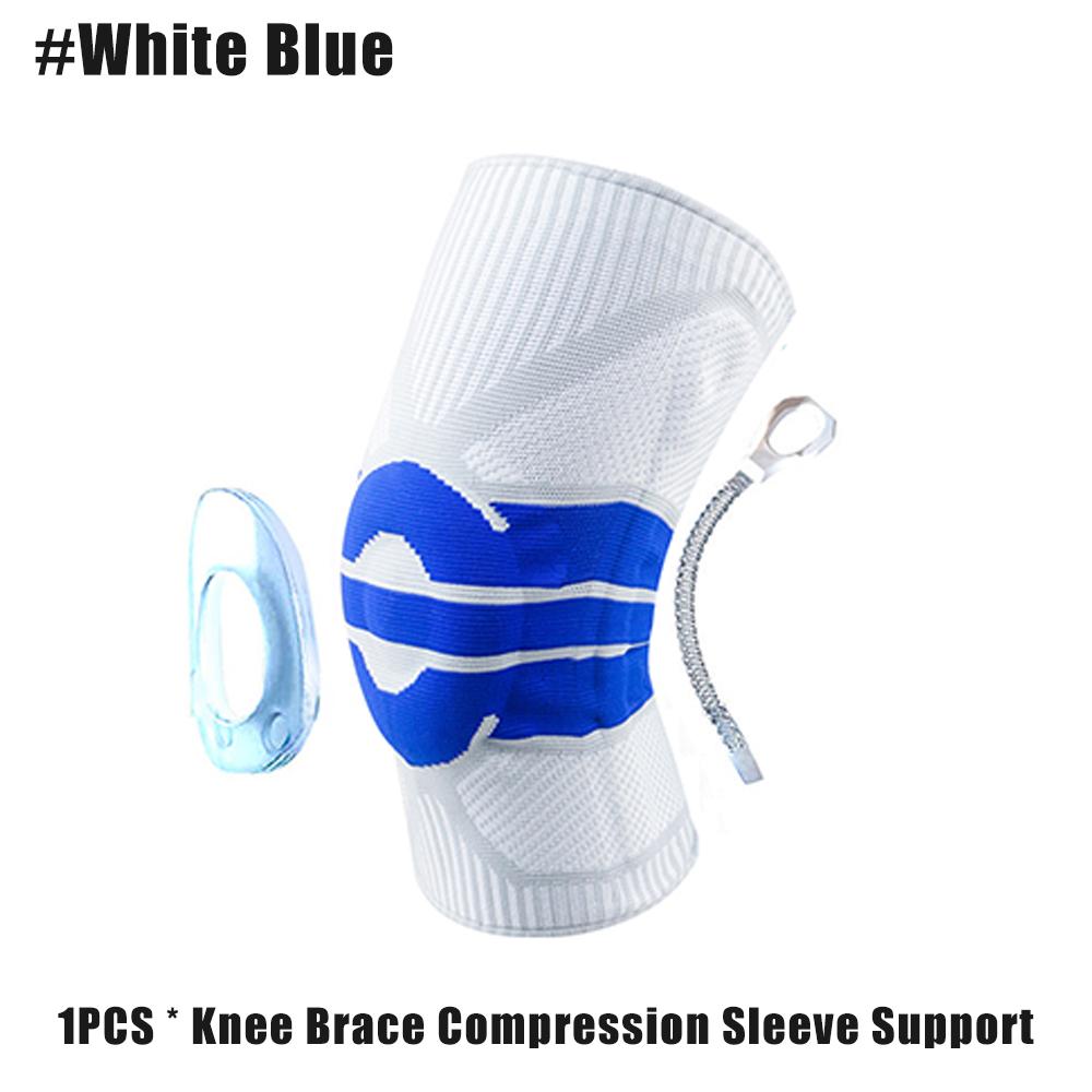 Ginocchiera Compressione con Supporto a Molla in Gel di Silicone per Menisco Strappato Artrite Corsa Stabilizzatore Rotula Uomo