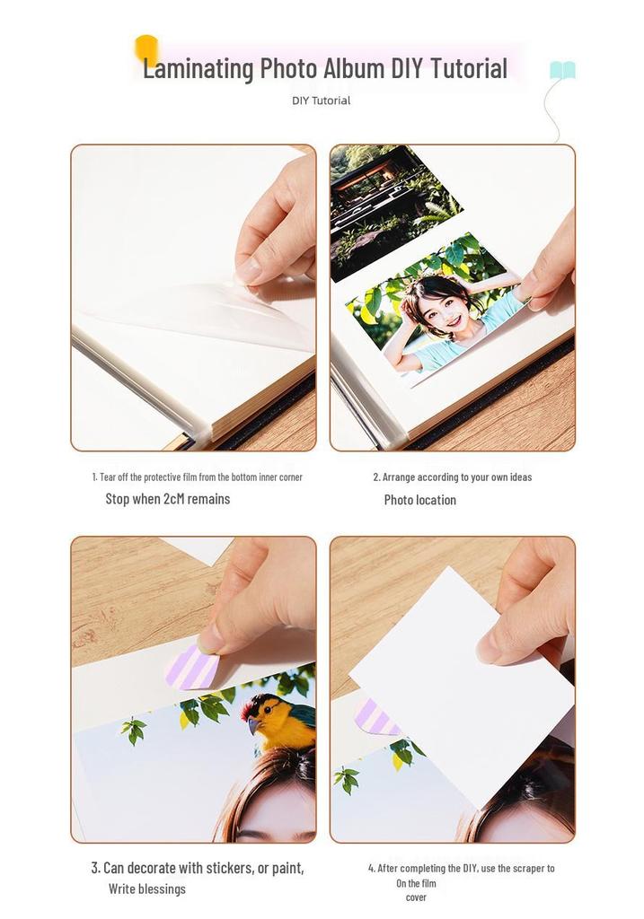 Handmade DIY White Adhesive Photo Album Sheets