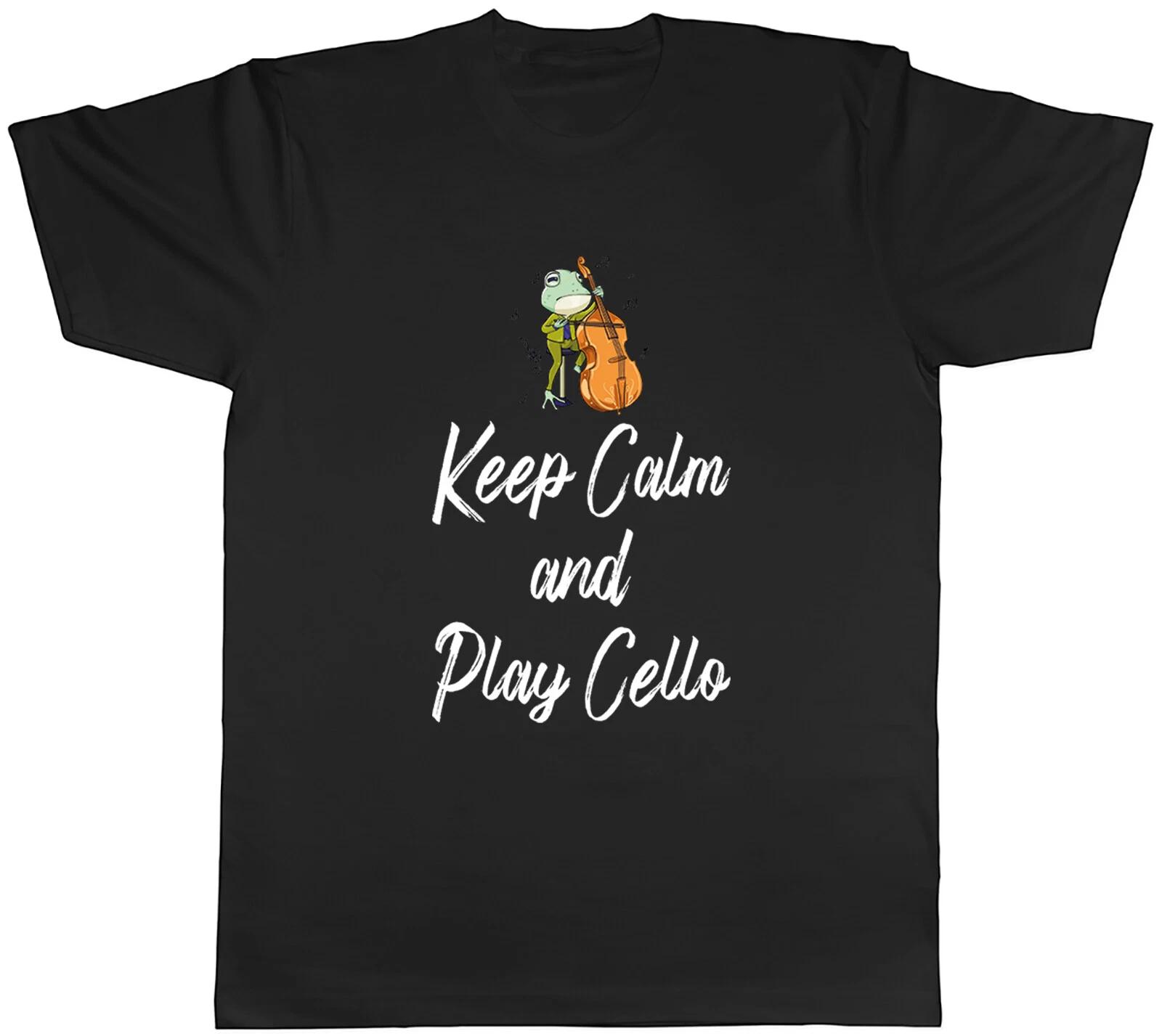 Keep Calm and Play Cello Mens T-Shirt String Bow Instrument Music Tee Gift XXXL