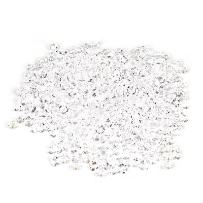 1000 ks 6mm Průhledné Svatba Konfety Párty Plastové Diamantové Třpytivé Drahokamy Dekorace (Bílý)