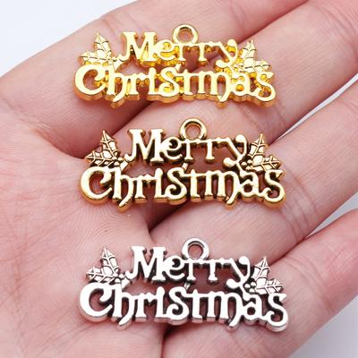 20pcs Merry Christmas Charm Charms - Decor for DIY Jewelry Making, Necklaces, Bracelets, Earrings, Keychains, Christmas Jewelry