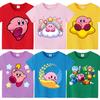 Kirby New T-shirt for Children Game Figure Tee Top Kawaii Anime Clothes Fashion Cartoon Short Sleeve Kids Loose Clothing Gift