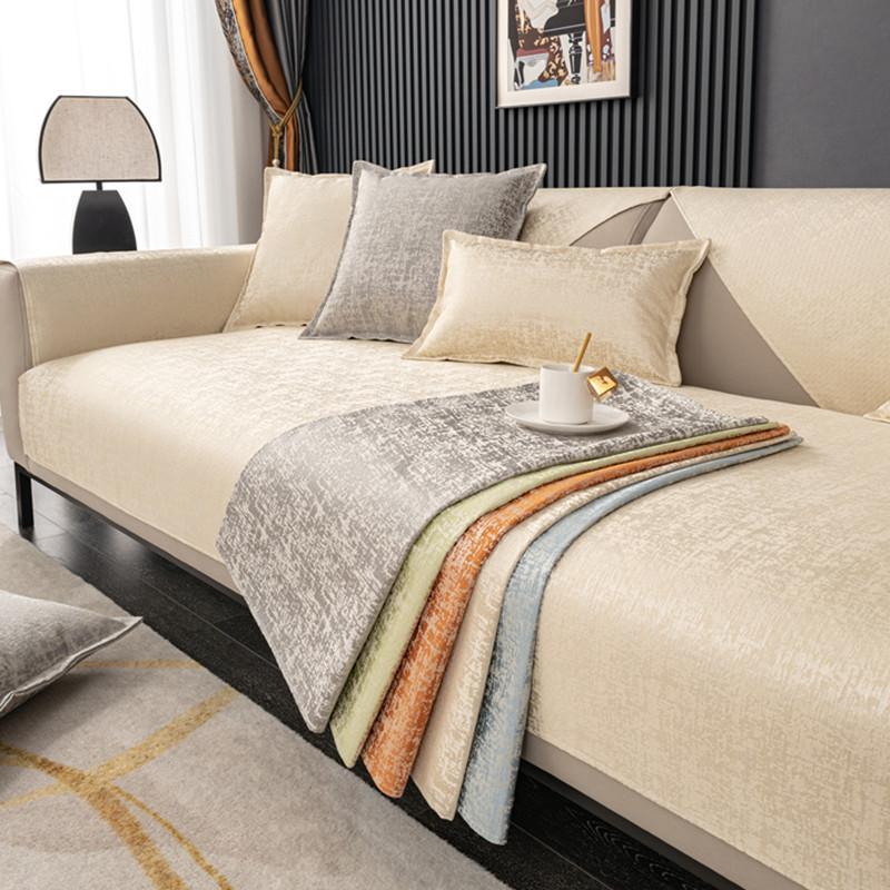 High Precision Plain Jacquard Nordic Modern Minimalist Sofa Cushion Light Luxury Style All-season Universal Sofa Cover