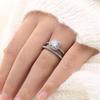 2 Pieces  Plate Wedding Rings Set  Oval Shape Zircon Jewelry Engagement Ring Wedding Rings