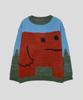 GROUNDWORK Square Man Knit Sweater / Blue-Brown Mix