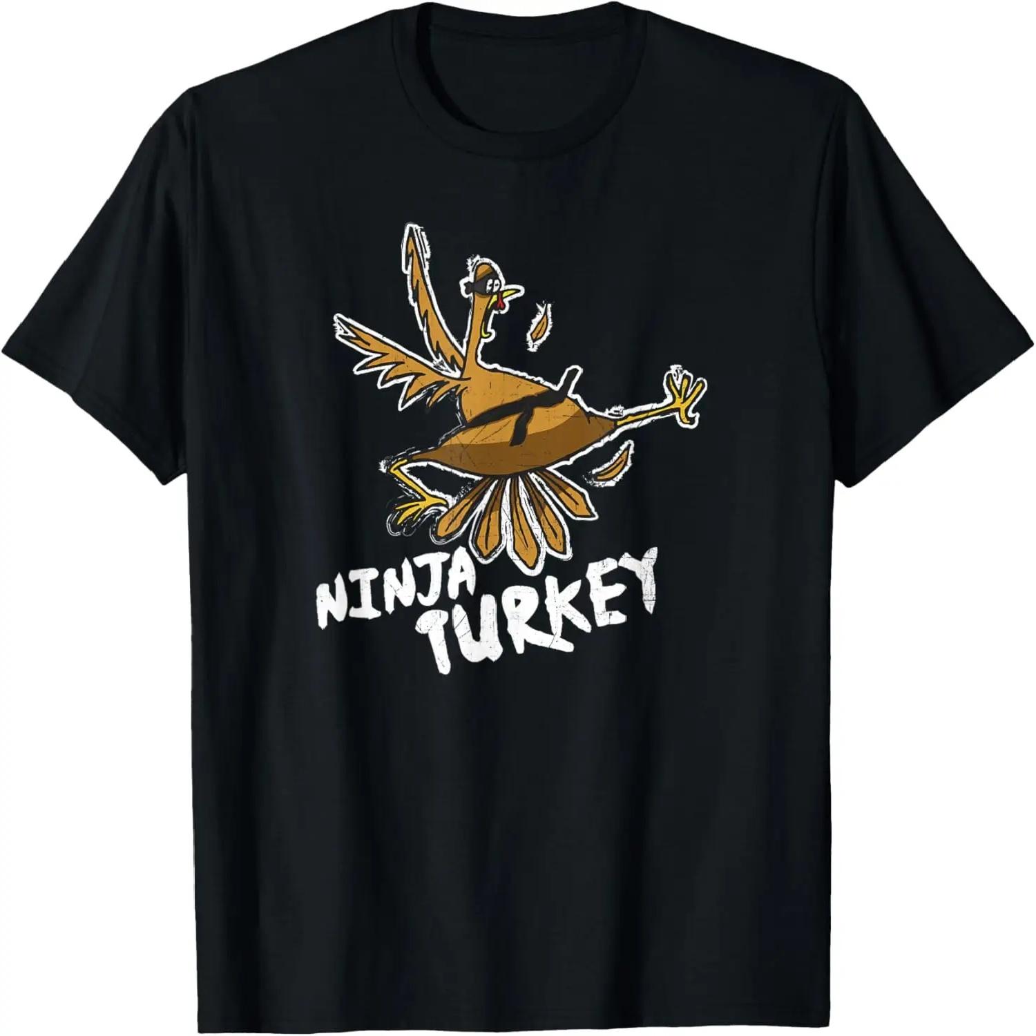 Ninja Turkey Funny Bird Thanksgiving T-Shirt S чёрный