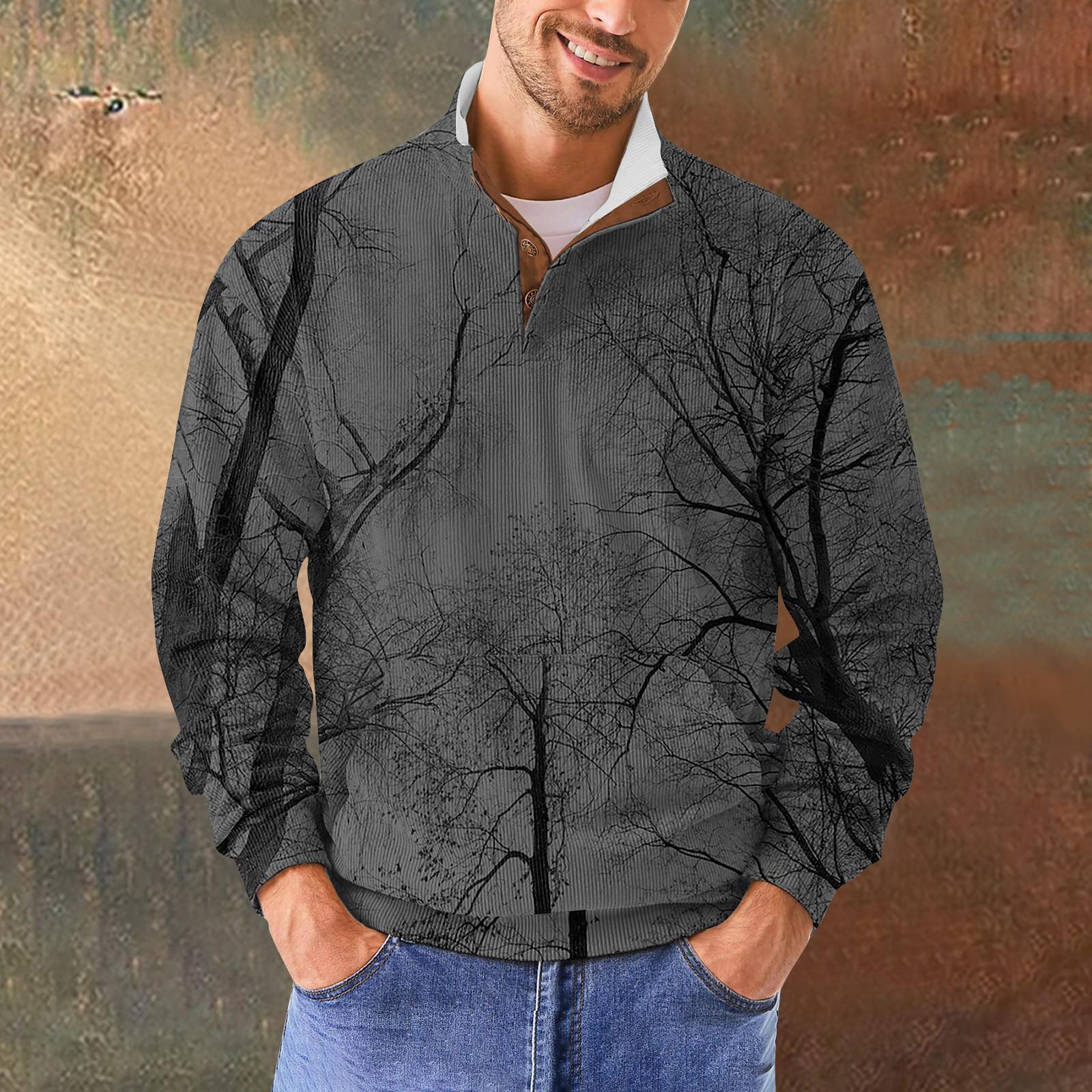 Мужская повседневная толстовка в стиле ретро с градиентным принтом S чёрный