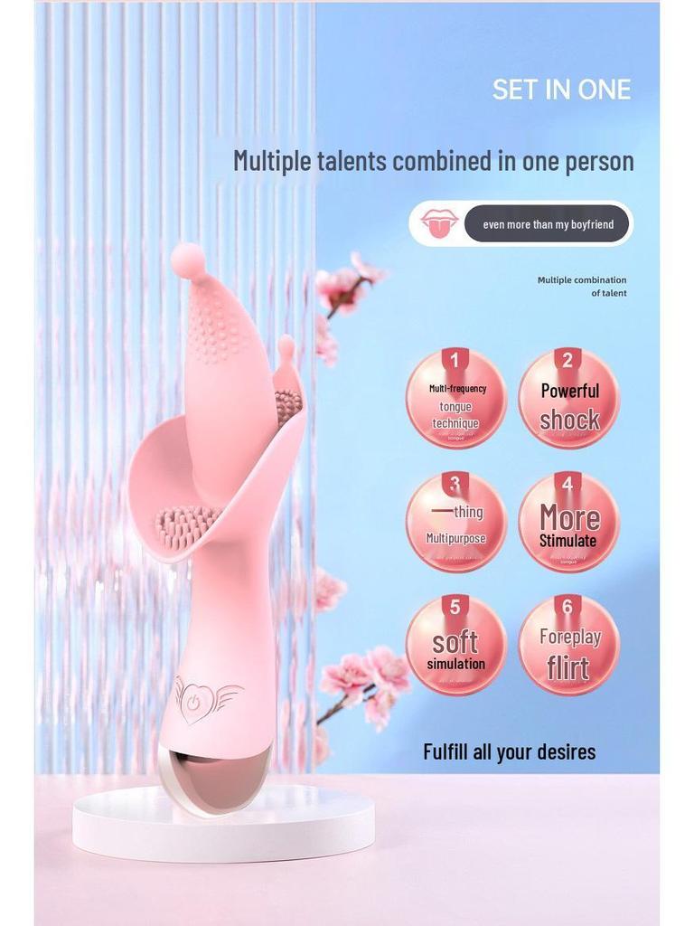YEQU Silicone Heated Vibrating Tongue Massager for Women
