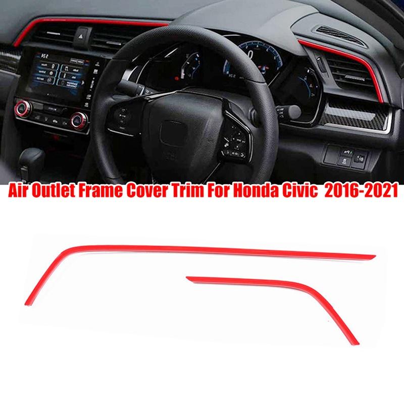 3 st för Honda Civic 10:e generationen 2016-2021 Mittkonsol Instrumentpanel Ramlist Trim Högerstyrd Vänsterstyrd
