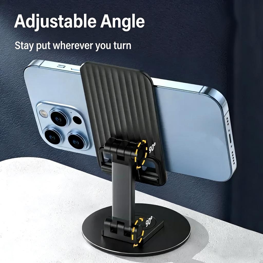Multifunctional Metal Live Stream Desktop Stand, Universal Telescopic Lazy Holder For Phone & Tablet, Black Counter-Slip Rotatable