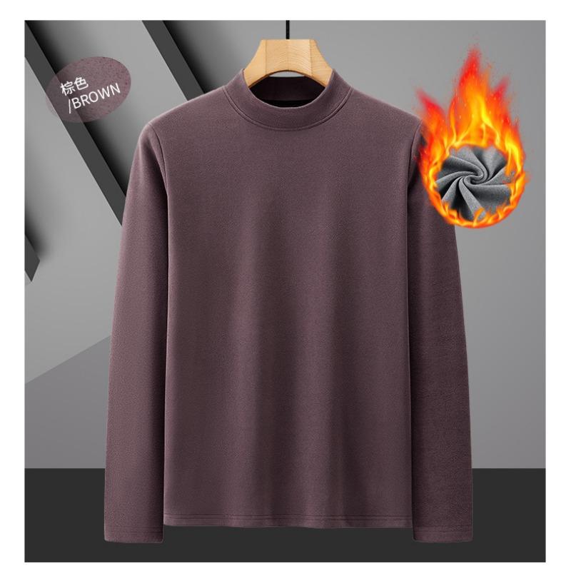 Mens Thick Fleece Sweatshirt Stand Collar Long Sleeve Casual Warm Top