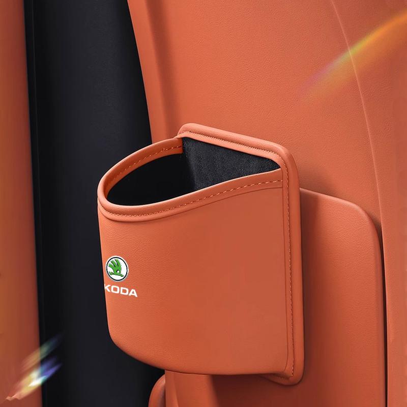 WMZW4 Multi-functional Car Organizer Box Trash Can Storage for Skoda Karoq Octavia Superb 3 Fabia 1 2 Kamiq Kodiaq Citigo Yeti Rapid