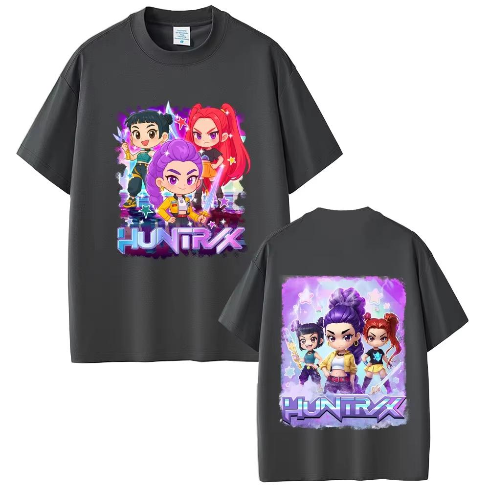 Movie Kpop Demon Hunters Cotton Printed T-shirt Kawaii Cute Graphic T Shirts Summer Men's Women Korean Fashion Trend Tshirt Top