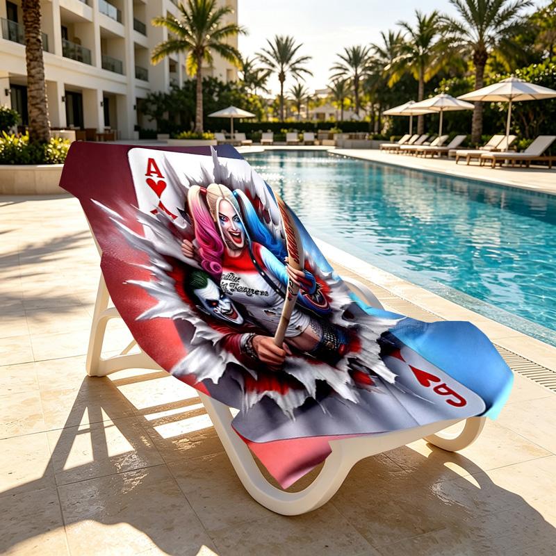 Superhero Print Beach Towel Design, Soft, Lightweight. for Home Bathroom, Spa, Pool, Yoga, Surfing, Camping, Gift for Family, Friend