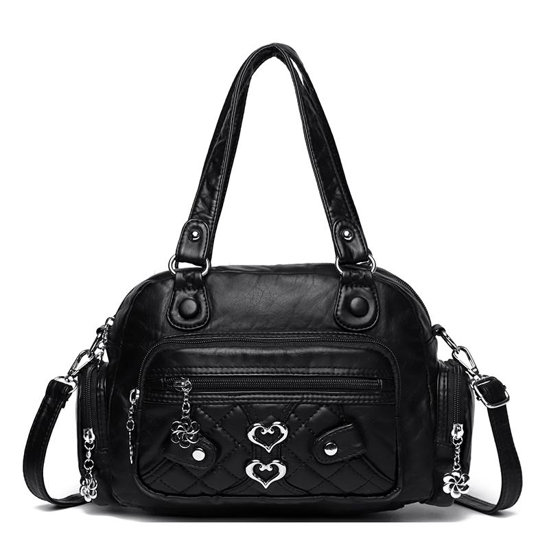 Women's Soft Leather Shoulder Bag Large Capacity Lightweight Crossbody Bag Mother Bag