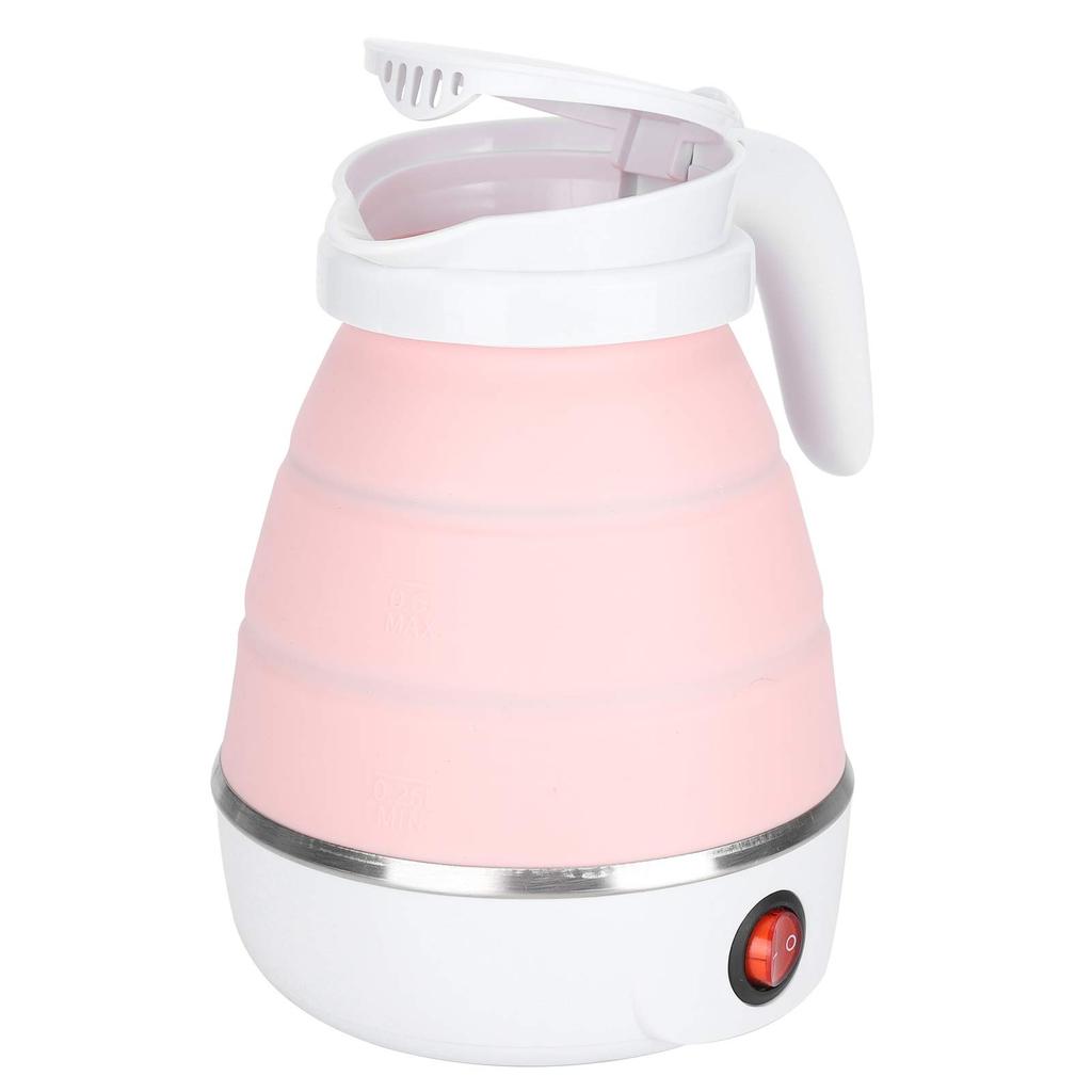 Electric Kettle, 400W, 600ml, with Boil-Dry Protection, Perfect for Business Trips, University Dorms, etc. (Pink)