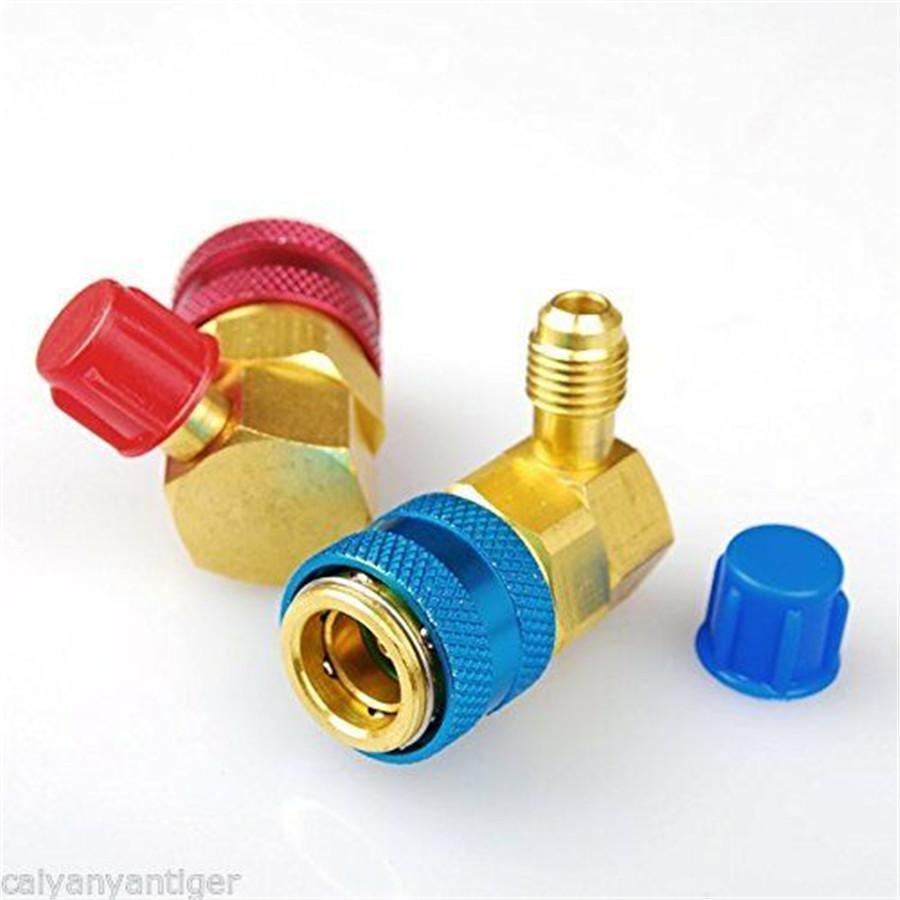 Pair Car A/C R134a High Low Side Quick Coupler SAE Fitting Adapter