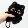 Funny Big-Eyed Black Cat Plush Doll Pendant - Cute Hanging Ornament