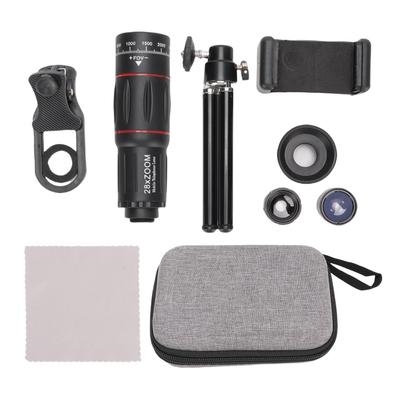 Phone Camera Lens Kit Fit for IOS Phone Universal 28X Telephoto Lens with 0.6X Wide Angle Lens 20X Macro Lens 198