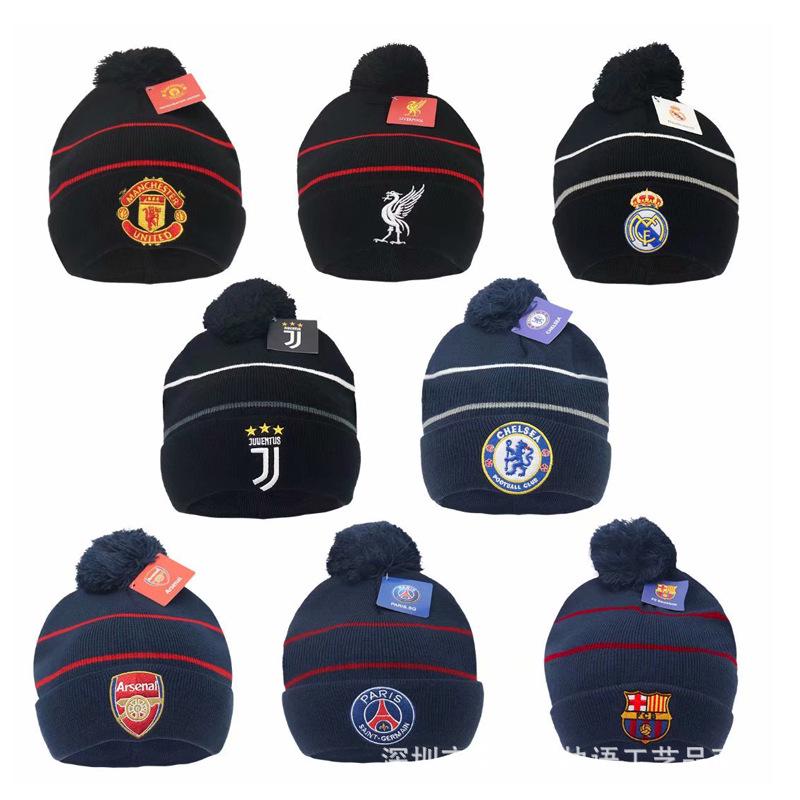 Real Madrid Paris Juventus Chelsea Knit Hat: Warm Woolen Pom-Pom for Autumn/Winter