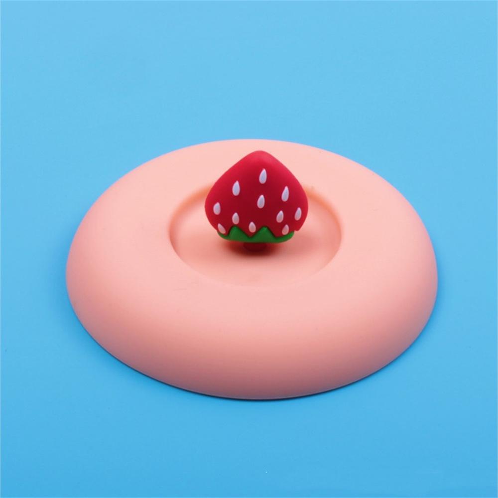 Cup Cover Non-toxic Silicone Round Universal Water Cup Lid Anti-dust Coffee Mug Sealed Cap With Spoon Holder Heat-Resistant Lid