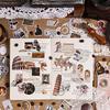 1Pc/50pcs Kawaii Vintage Recycling Collection Food and Coffee Sticker Pack DIY Scrapbook Handbook Aesthetic Stationery Supplies