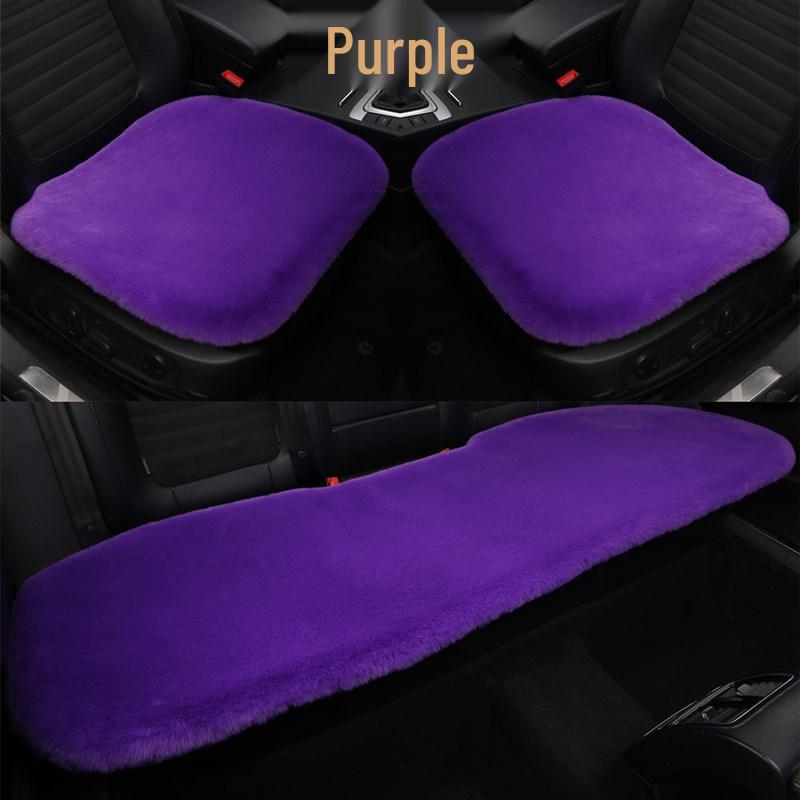 Rabbit Plush Winter Car Seat Cushion - Thick, Warm, No-Backrest, Universal Three-Piece Set