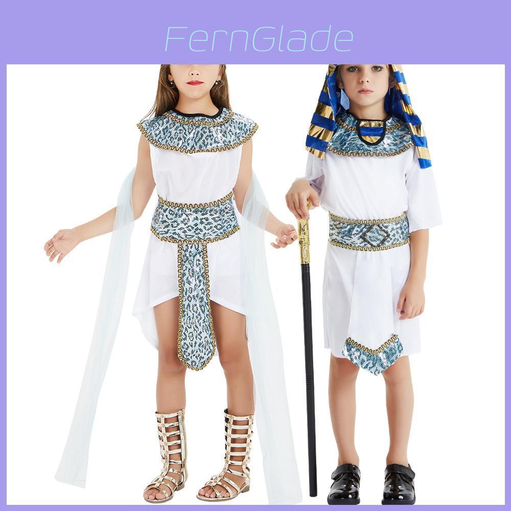 Stunning Egyptian Pharaoh And Princess Cosplay Costume For Kids In Vibrant Colors