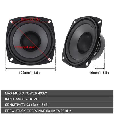 1 Pair 4/5/6.5 Inch Car Speakers Vehicle Door Auto Audio Music Stereo Subwoofer Full Range Frequency 2-Way Automotive Speakers