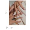 Yhpup Stainless Steel Red Natural Stone Ring Trendy Metal 18 K Opening Finger French Ring for Women Anillos Mujer Party Gift