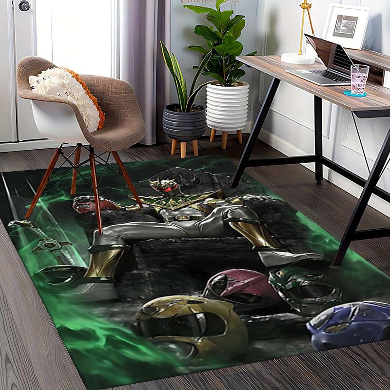 1pc Power Rangers Green Ranger, Office Chair Mat Non-Slip Carpet for Home Decor, Suitable for All Seasons, Office Use, Living Room, Bedroom, Game Room