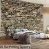 2D Rustic Stone Wall Backdrop, Vintage Brick Rock Wall Tapestry for Photo Booth