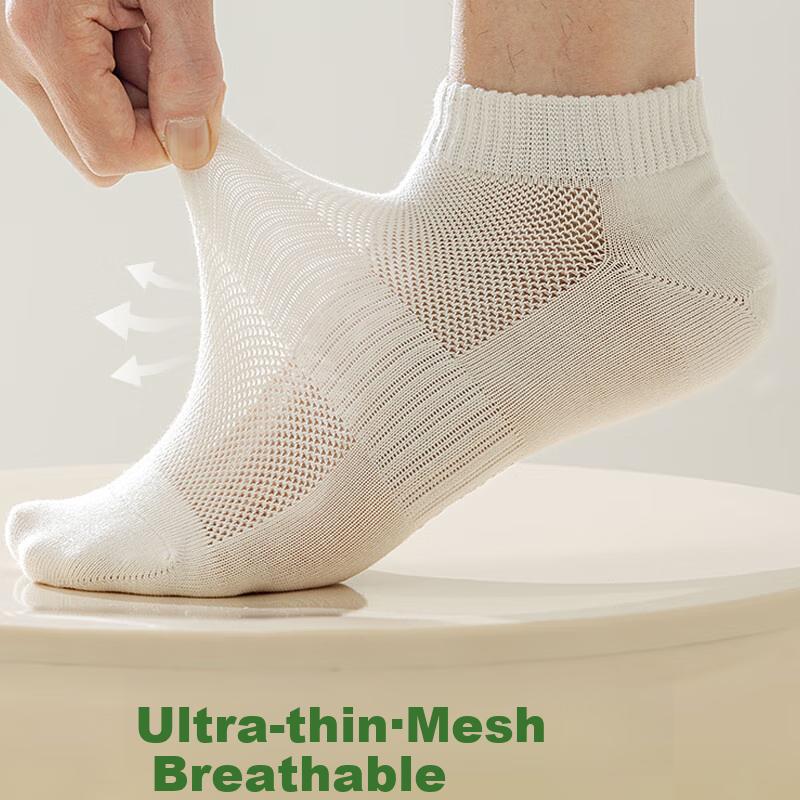 MIIOW [100% Pure Cotton Socks 6 Pairs] Men's Socks Summer Deodorant Short Socks Breathable Sweat-Absorbing Business Socks