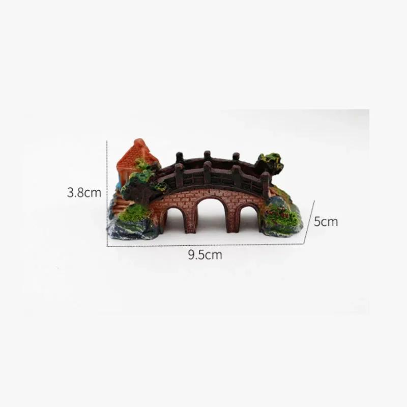 Simulation Cave Aquatic Pet Fish Resin Bridge Miniature Resin Landscapes Decoration  Accessories Ornament For Fish Tanks