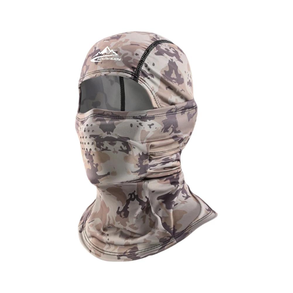 Summer UV Protection Face Ice Silk Mask Men Cooling Sun Hood Breathable Tactical Balaclava Fishing Cycling Face Cover Camo Style