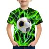 Summer Children's Clothing Boy Fashion Versatile Football Pattern Print T-Shirt for Boys Casual Street Short Sleeve Boys Clothes