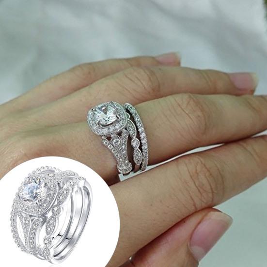 3Pcs/Set Skin-Touch Gift Great Exquisite Simple Noble Wedding Finger Rings