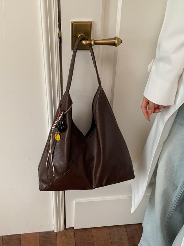 Vintage Soft Leather Women's Large Capacity Shoulder Bag - Stylish, Versatile Tote for Casual or Work Commute