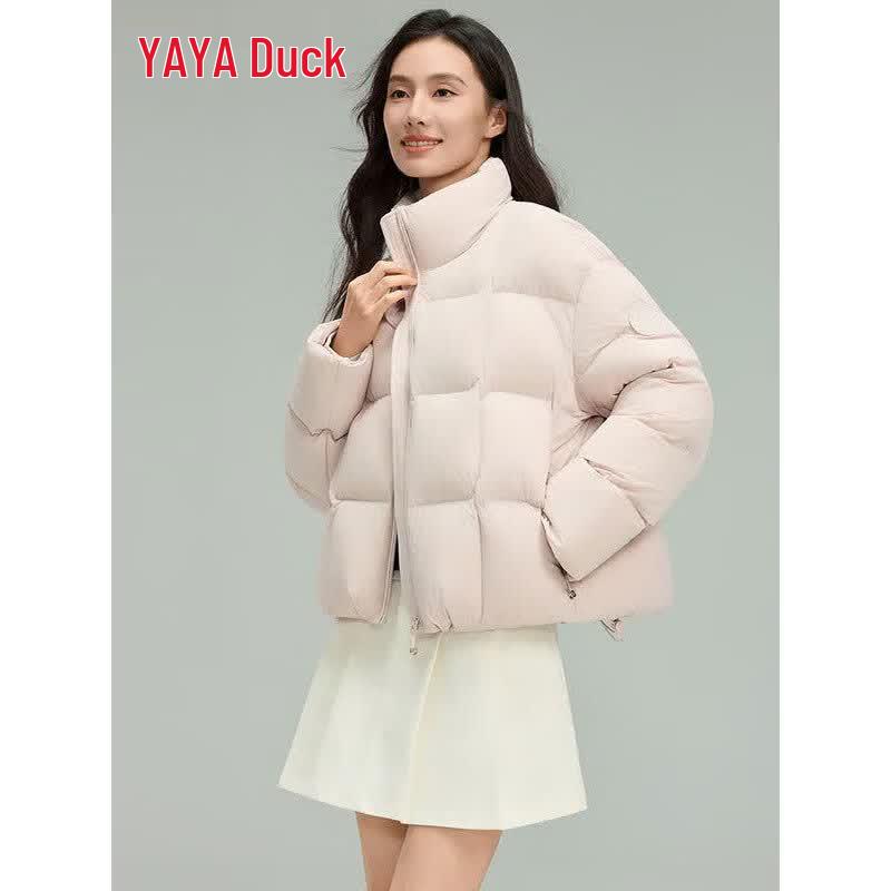 YAYA Women s Short Stand Collar Puffer Down Jacket 165