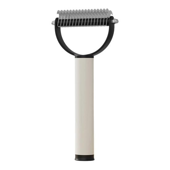 Pet Detangling Comb Dual-Sided Pet Undercoat Rake Dematting Tool Safe Deshedding Tool черный белый