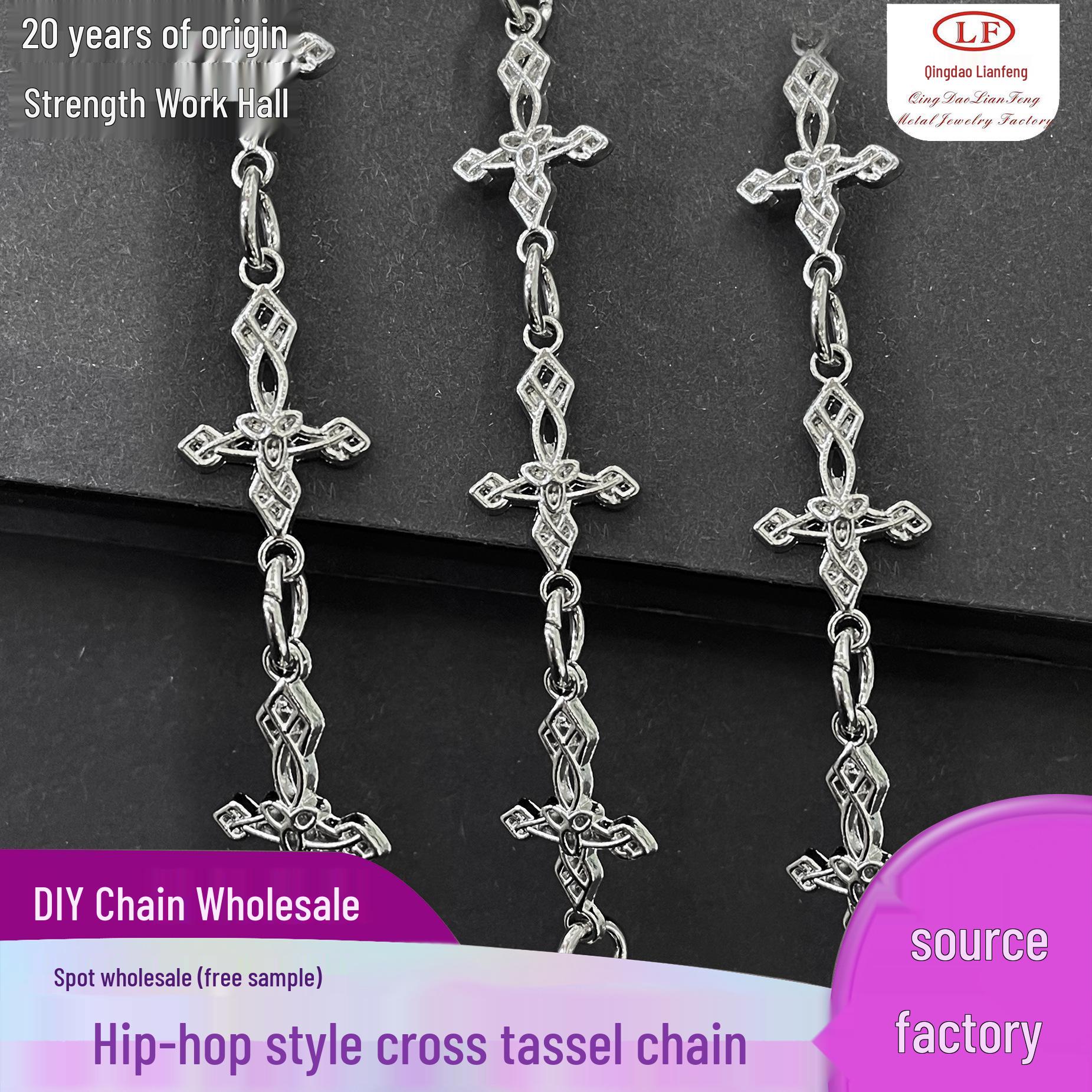 

Летнее хип-хоп панк темное ожерелье и браслет с крестом серебряный