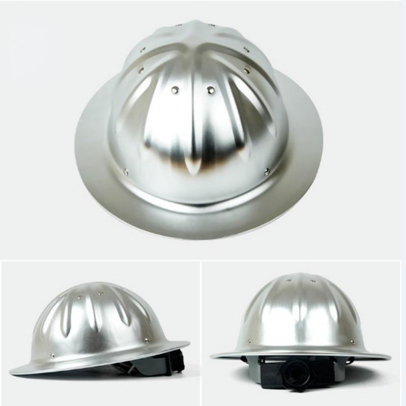 Aluminum Alloy Safety Helmet High Hardness Railway Metallurgy Mine Work Cap Lightweight Full Brim Construction Safety Helmet