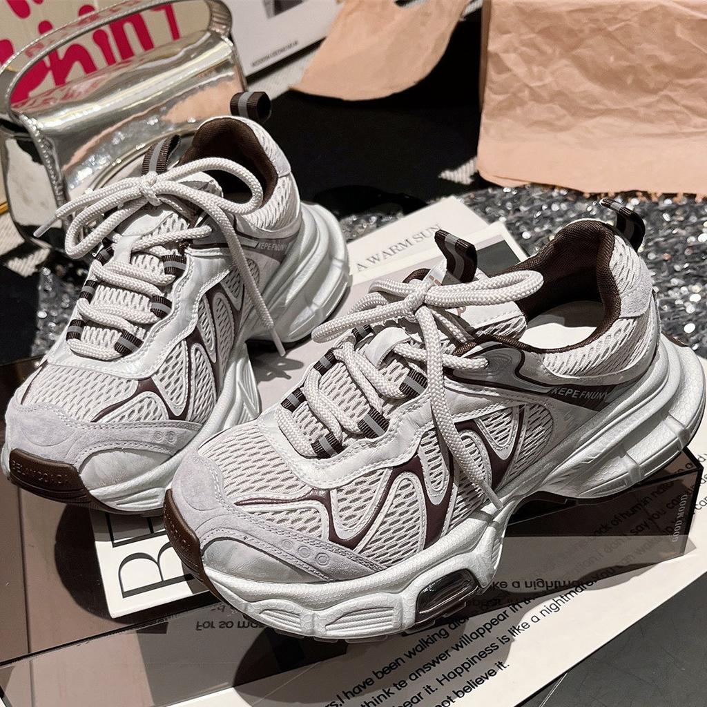 Dad Shoes Women Ins Super Hot Old Polished Thick-soled Muffin Dad Shoes Retro Sneakers Small Casual Shoes