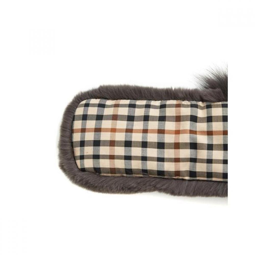 DakS Women S Fox Fur Scarf Dark Grey Dbmu4f741g3