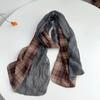 Korean Style Cotton Scarf Women Retro Plaid Shawls And Wraps Lady High Quality Vintage Scarves For Travelling 40X160Cm