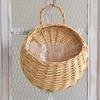 Rattan Wall Hanging Flower Pot Wicker Hanging Baskets Outdoor Storage Planters for Indoor Plants Vintage Decor Artistic Basket