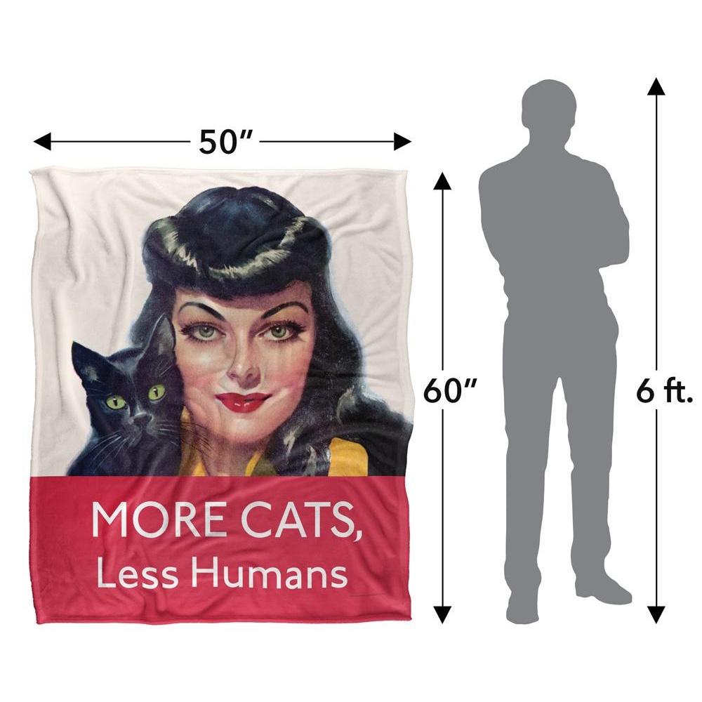 Ephemera More Cats, Less Humans Silky Supersoft Blanket